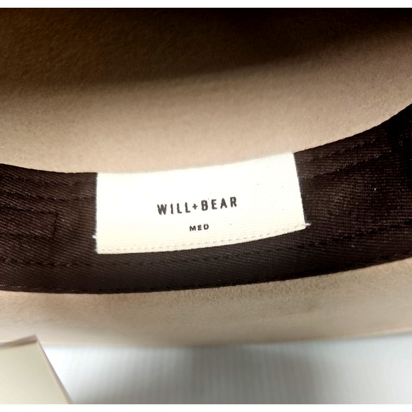 WILL + BEAR Wide Brim Fedora Hat Andy Oak Medium- Retail $127 - Picture 6 of 9